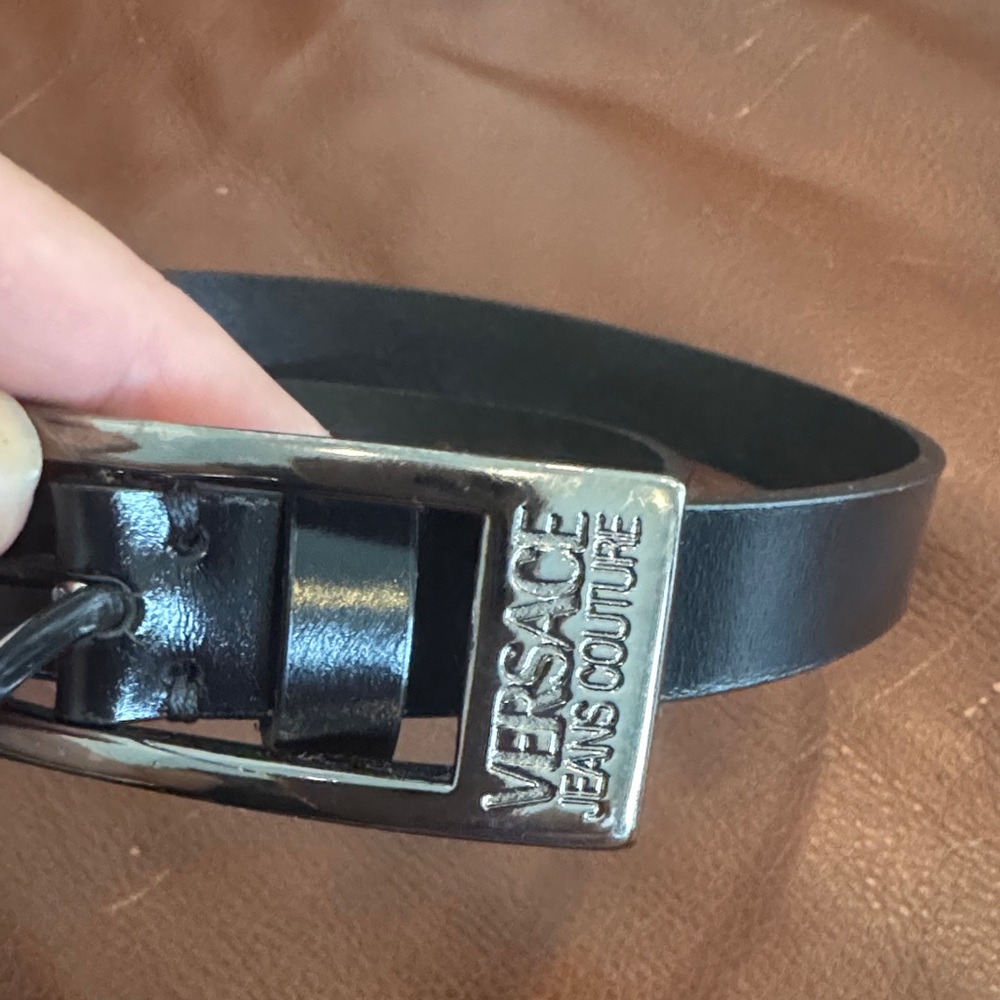Versace Black Leather Belt size 40